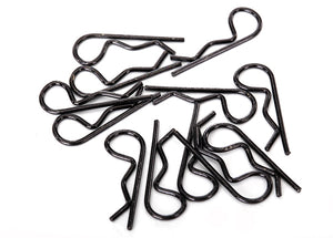 Body clips, black (12) (standard size) #1834A