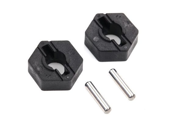 Wheel hubs, hex (2)/ axle pins (2.5x12mm) (2) #4954