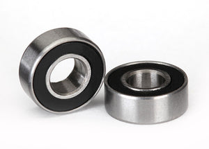 Ball bearings, black rubber sealed (5x11x4mm) (2) #5116A