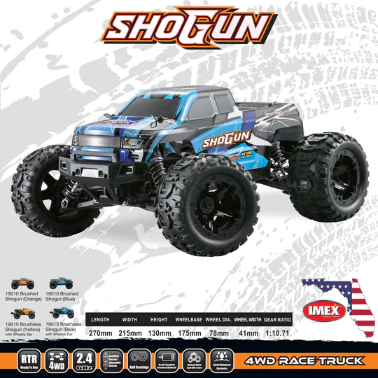 IMEX Shogun 1/16th Scale Brushless RTR 4WD Monster Truck Blue