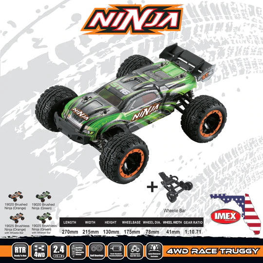 IMEX Ninja 1/16th Scale Race Truggy Brushless Green